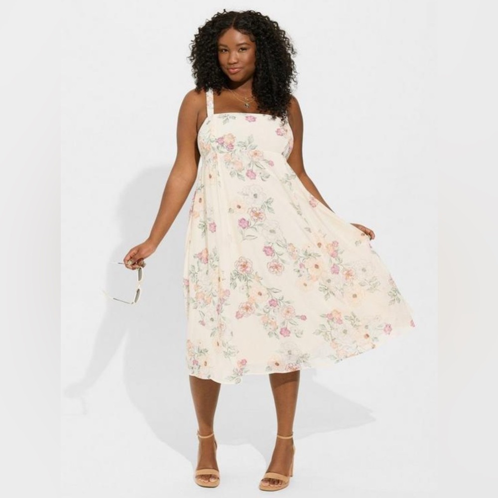 NWT Torrid Midi Chiffon Empire Waist Dress **Size 00**